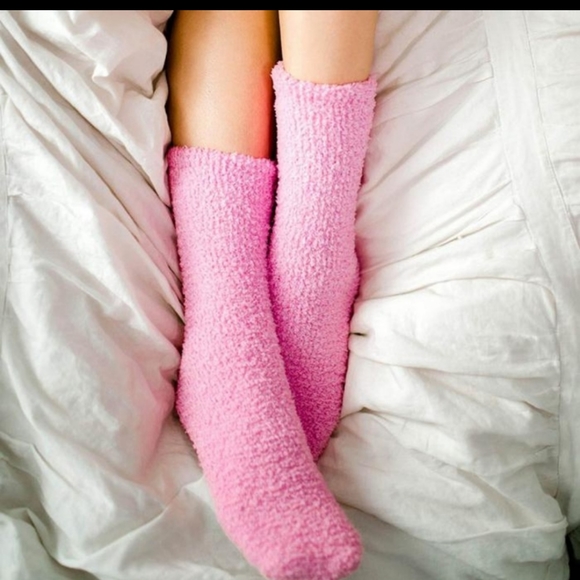 CHOCOLATE FUZZY SOCKS-PINK - Picture 2 of 4